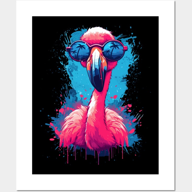 Sunglasses Flamingo Gifts Beach Summer Funny Flamingo Wall Art by KsuAnn